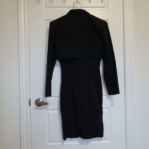 Rare 100% Cotton 2 piece Black and White Halter Dress and Black Jacket Size 5 - Picture 3 of 16